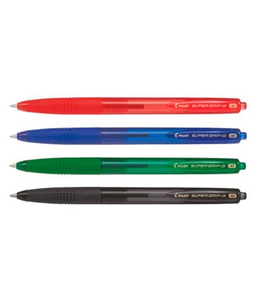 Boligrafo pilot super grip g verde retractil sujecion de caucho tinta base de aceite