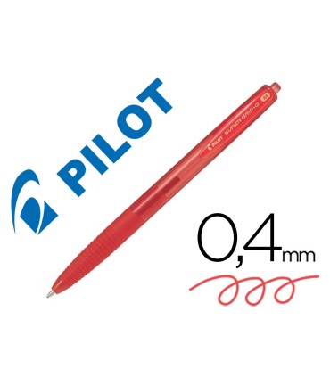 Boligrafo pilot super grip g rojo retractil sujecion de caucho tinta base de aceite