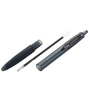 Boligrafo pilot super grip g negro retractil sujecion de caucho tinta base de aceite