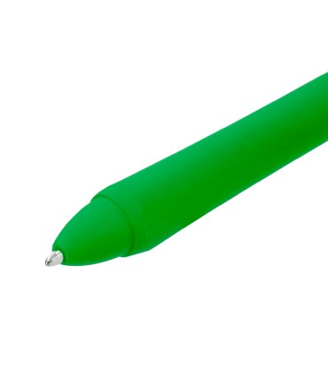 Boligrafo liderpapel gummy touch retractil 10 mm tinta verde