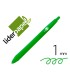 Boligrafo liderpapel gummy touch retractil 10 mm tinta verde