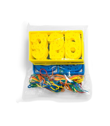 Juego miniland numeros para coser 7 cm 40 piezas 20 cordones