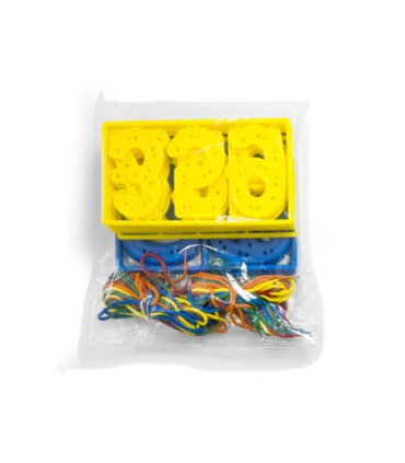 Juego miniland numeros para coser 7 cm 40 piezas 20 cordones