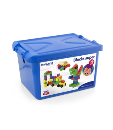 Juego miniland super blocks 96 piezas