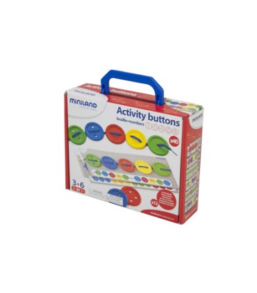 Juego miniland actividades botones 40 piezas 5 cordones