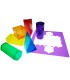 Juego plantillas 3d henbea plastico flexible formas geometricas colores translucidos 35x35 cm set con