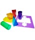 Juego plantillas 3d henbea plastico flexible formas geometricas colores translucidos 35x35 cm set con