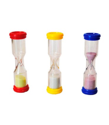 Reloj de arena henbea plastico resistente marca de 1 a 3 minutos 10x3 cm