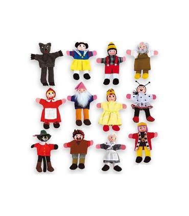 Juego andreutoys marioneta de dedos personajes cuentos infantiles surtidos 30cm caja de 12 unidades