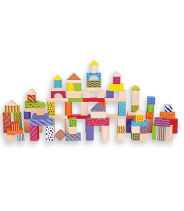 Juego andreutoys bloques maderas 100 piezas 225x22 cm