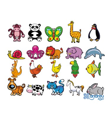 Juego andreutoys animalitos magneticos 8 cm caja de 20 unidades surtidas 206x19x45 cm