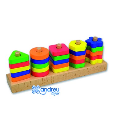 Juego andreutoys manipulacion 25 piezas geometricas 12 plantillas doble cara 328x192x71 cm