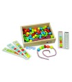 Juego andreutoys formas para ensartar + 10 cordones + 10 plantillas caja de 150 unidades surtidas