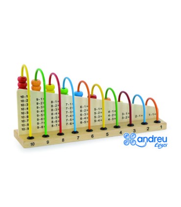 Juego andreutoys abacus madera para sumar y restar 29x145x75 cm