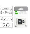 Memoria sd micro q-connect flash 64 gb clase 10 con adaptador