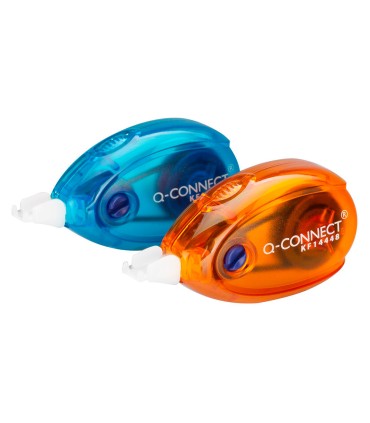 Corrector q connect cinta blanco 5 mm x 6 mt blister 2 unidades azul y naranja