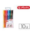 Rotulador herlitz my-pen doble punta 0,5/4 mm blister de 10 colores surtidos