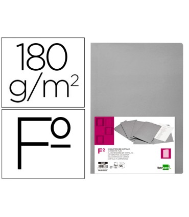 Subcarpeta liderpapel folio gris 180g m2