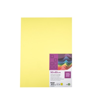 Cartulina liderpapel 50x65 cm 180 gr amarillo medio paquete de 25 hojas