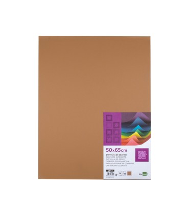 Cartulina liderpapel 50x65 cm 180 gr marron escolar paquete de 25 hojas