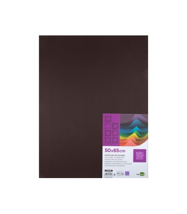 Cartulina liderpapel 50x65 cm 180 gr marron paquete de 25 hojas