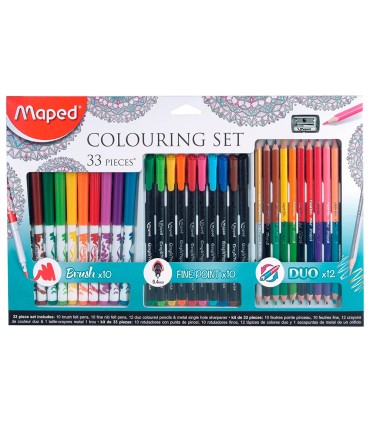 Set de dibujo maped mandalas 33 piezas colores surtidos