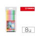 Rotulador stabilo acuarelable pen 68 estuche de 8 colores surtidos pastel