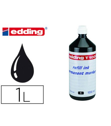 Tinta rotulador edding t 1000 negro bote 1 litro