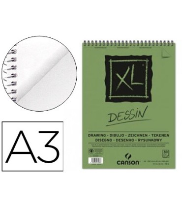 Bloc dibujo canson xl dessin din a3 liso microperforado espiral 297x42 cm 50 hojas 160 gr m2