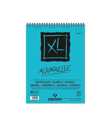 Bloc dibujo acuarela canson xl aquarelle grano fino din a3 microperforado espiral 297x42 cm 30 hojas 300 gr m2