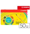 Rotulador stabilo punta de fibra 0,4 mm point 88 estuche metal 50 colores surtidos