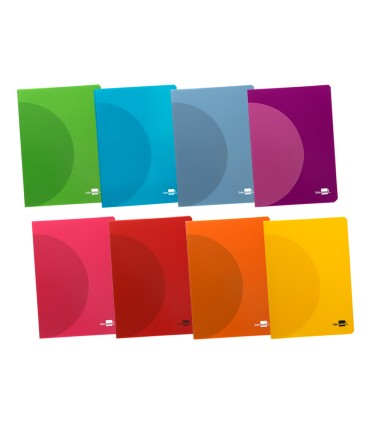 Libreta liderpapel 360 tapa de plastico a5 48 hojas 90g m2 5mm con doble margen colores surtidos