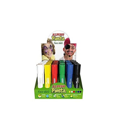 Barra maquillaje alpino fiesta face stick expositor de 36 unidades colores surtidos