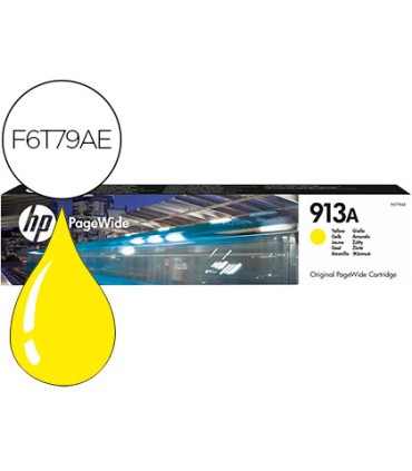 Ink jet hp jet 913a pagewide 352 377 452 477 p55250 p57750 amarillo 3000 paginas