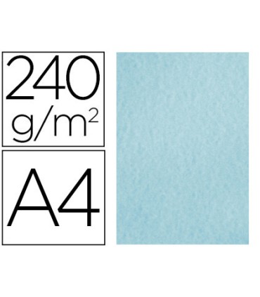 Papel color liderpapel pergamino a4 240gr azul pack de 25 hojas