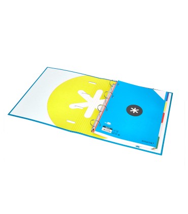 Carpeta con recambio liderpapel antartik a4 cuadro 5mm forrada 4 anillas 40mm redondas color azul