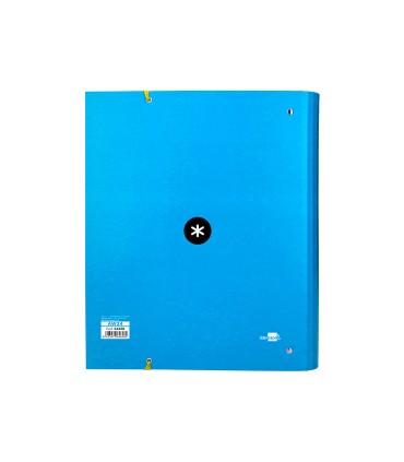 Carpeta con recambio liderpapel antartik a4 cuadro 5mm forrada 4 anillas 40mm redondas color azul