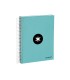 Cuaderno espiral liderpapel a5 micro antartik tapa forrada120h 90 gr cuadro 5 mm 5 banda6 taladros color menta