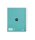 Cuaderno espiral liderpapel a5 micro antartik tapa forrada120h 90 gr cuadro 5 mm 5 banda6 taladros color menta