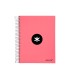 Cuaderno espiral liderpapel a5 micro antartik tapa forrada120h 90 gr cuadro 5 mm 5 band 6 taladros color coral