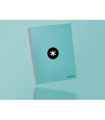 Cuaderno espiral liderpapel a4 micro antartik tapa forrada120h 100 gr cuadro 5mm 5 banda4 taladros color menta