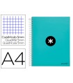 Cuaderno espiral liderpapel a4 micro antartik tapa forrada120h 100 gr cuadro 5mm 5 banda4 taladros color menta