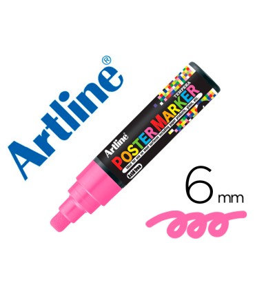 Rotulador artline poster marker epp 6 ros flu punta redonda 6 mm color rosa fluor