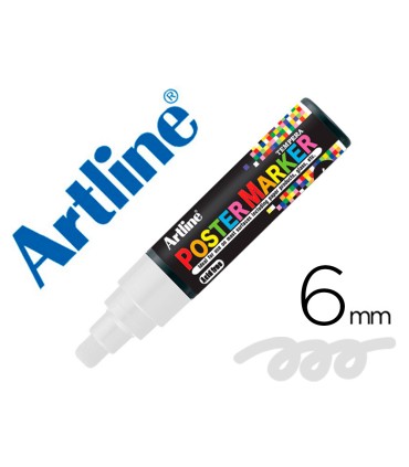 Rotulador artline poster marker epp 6 bla punta redonda 6 mm color blanco