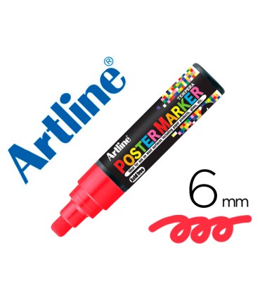 Rotulador artline poster marker epp 6 roj punta redonda 6 mm color rojo