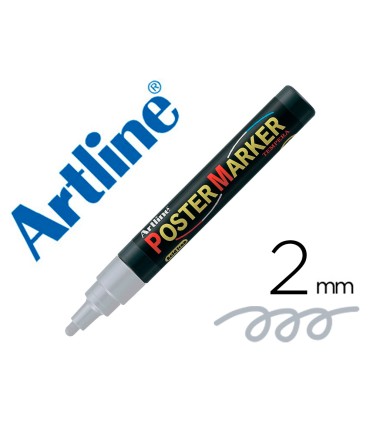 Rotulador artline poster marker epp 4 pla met punta redonda 2 mm color metalizado plata