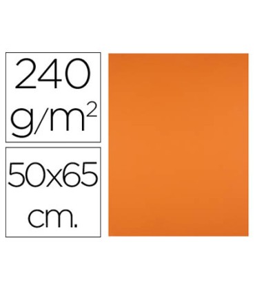 Cartulina liderpapel 50x65 cm 240g m2 naranja paquete de 25 hojas