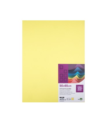 Cartulina liderpapel 50x65 cm 240g m2 amarillo medio paquete de 25 hojas