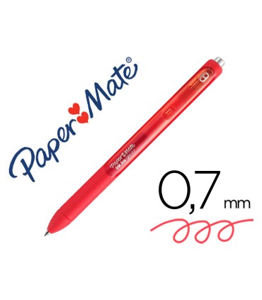 Boligrafo paper mate inkjoy retractil gel pen trazo 07 mm rojo