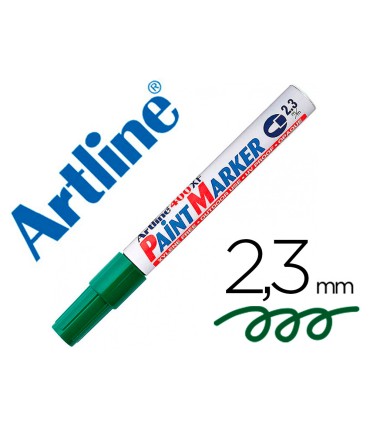 Rotulador artline marcador permanente ek 400 xf verde punta redonda 23 mm metal caucho y plastico